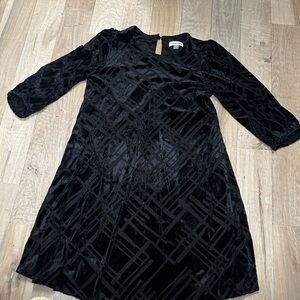 Calvin Klein Black Geometric Velvet Dress